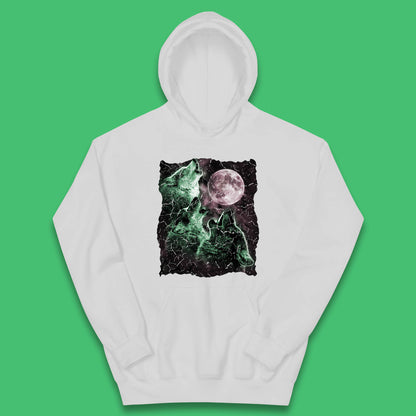 Three Wolf Howling At Moon Wild Free Wolves Three Wolf Dog Animal The Mountain Kids Hoodie