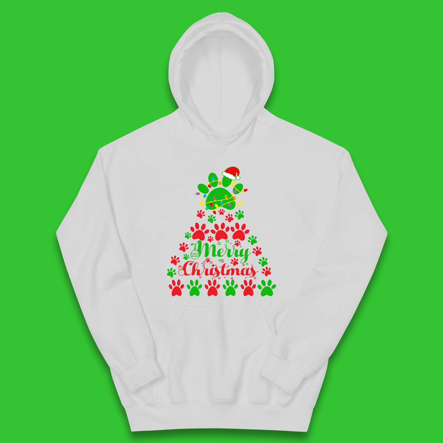 merry christmas paws tree hoodie