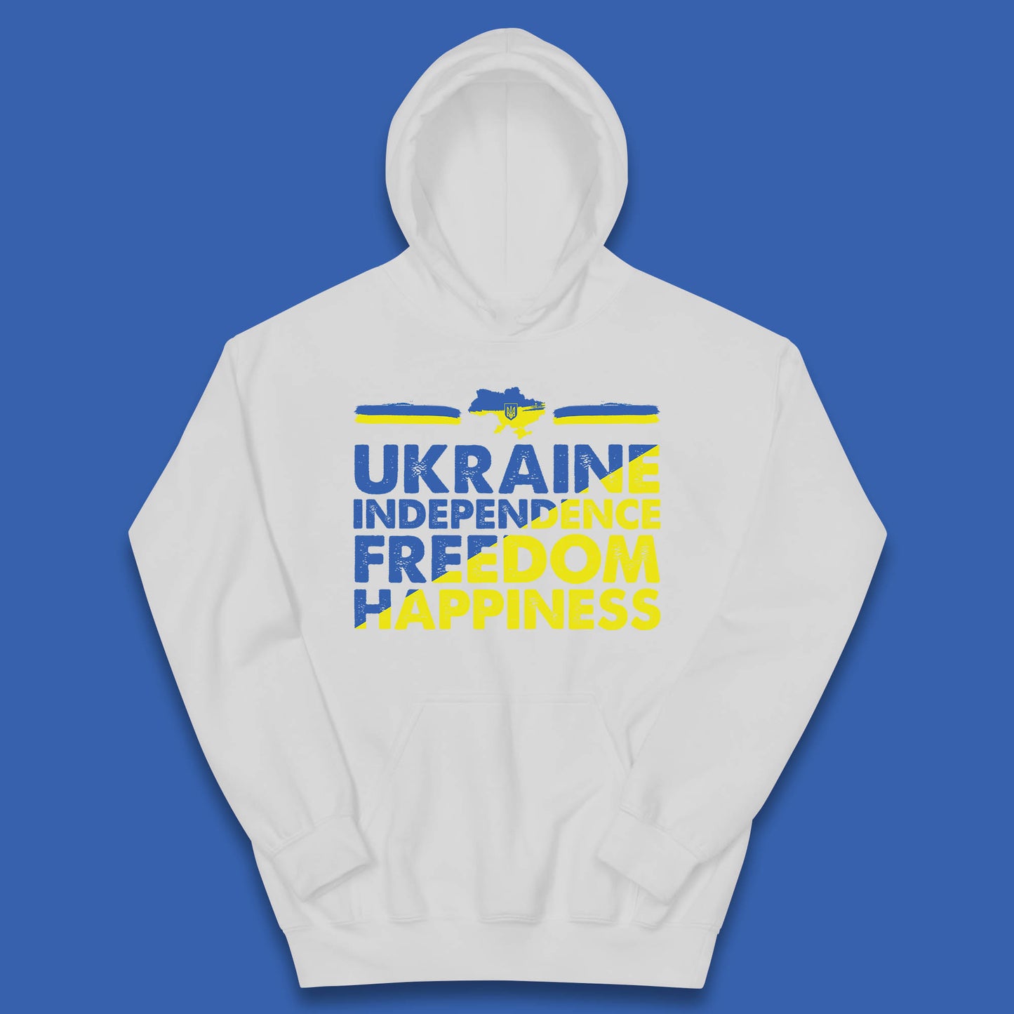 Ukraine Independence Freedom Happiness Proud Ukrainian Patriotic 24 August Independence Day Kids Hoodie