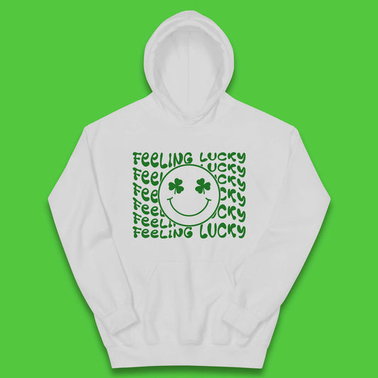 Feeling Lucky Smiley Shamrock Kids Hoodie