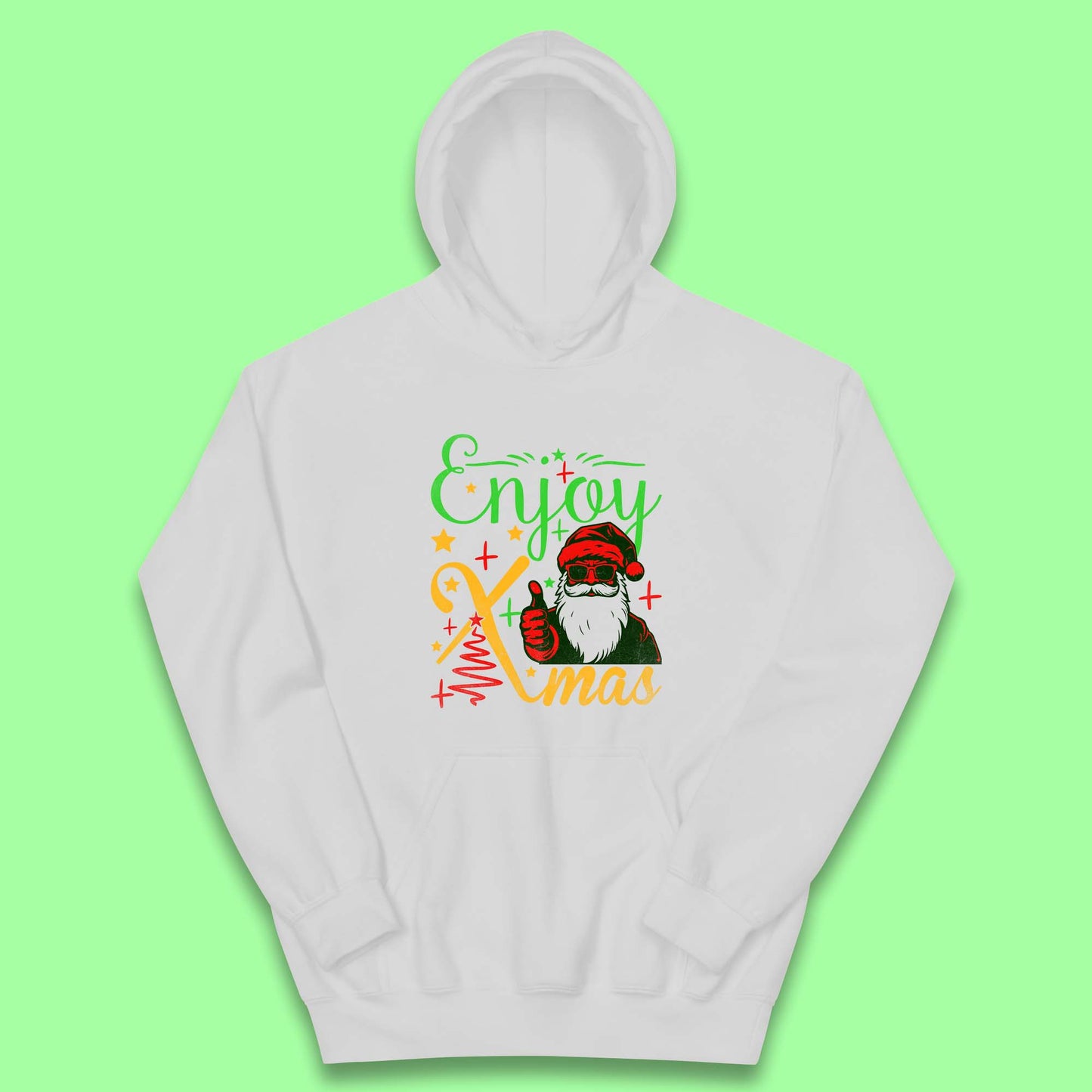 santa claus thumbs up christmas hoodie