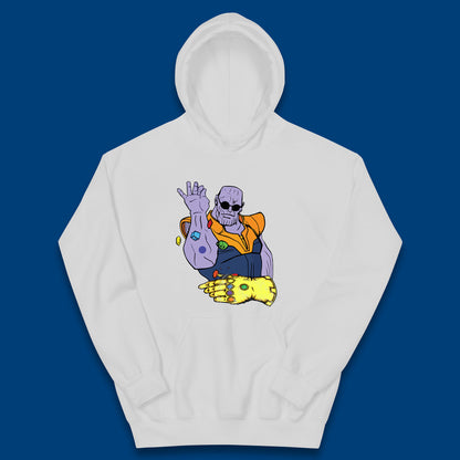 Thanos Infinity Stones Bae Avengers Infinity War Salt Bae Thanos Spoof Marvel Comics Infinity Gauntlet Kids Hoodie