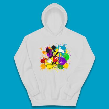 Abstract Paint Splashing On Disney Mickey Mouse Disneyland Trip Kids Hoodie