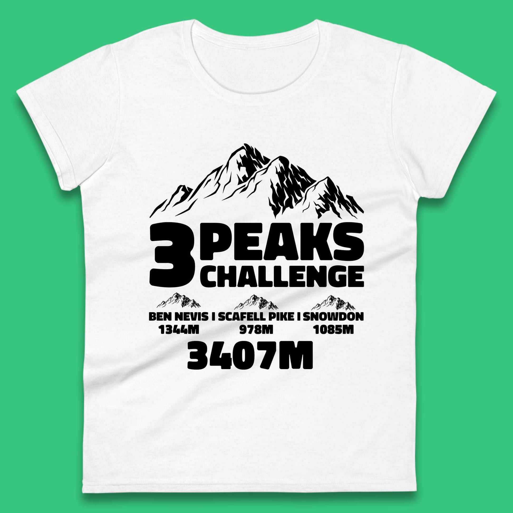 3 Peaks Challenge Hiking Womens T Shirt