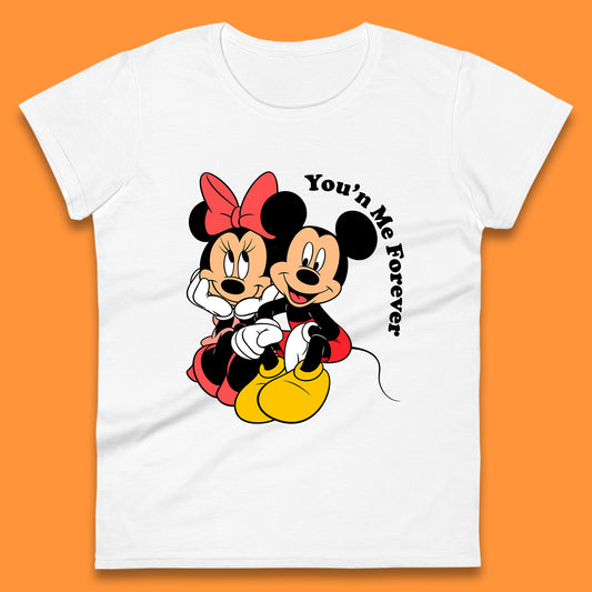 You'n Me Forever Disney Mickey & Minnie Mouse Disneyland Cartoon Characters Disney World Walt Disney Womens Tee Top