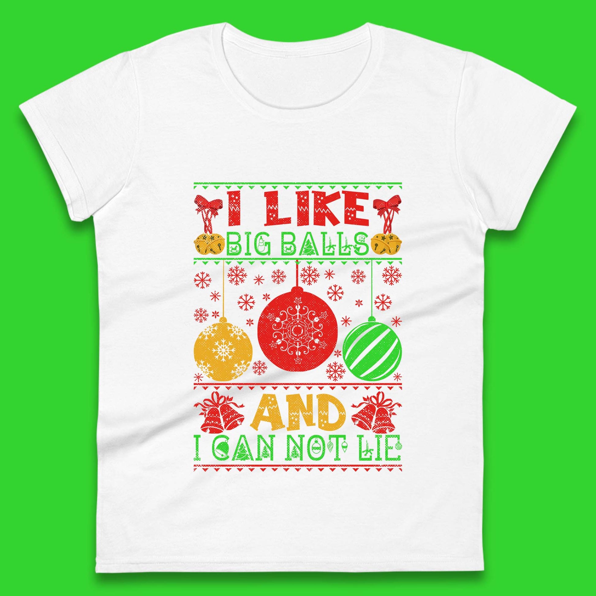 funny balls christmas womens t shirt