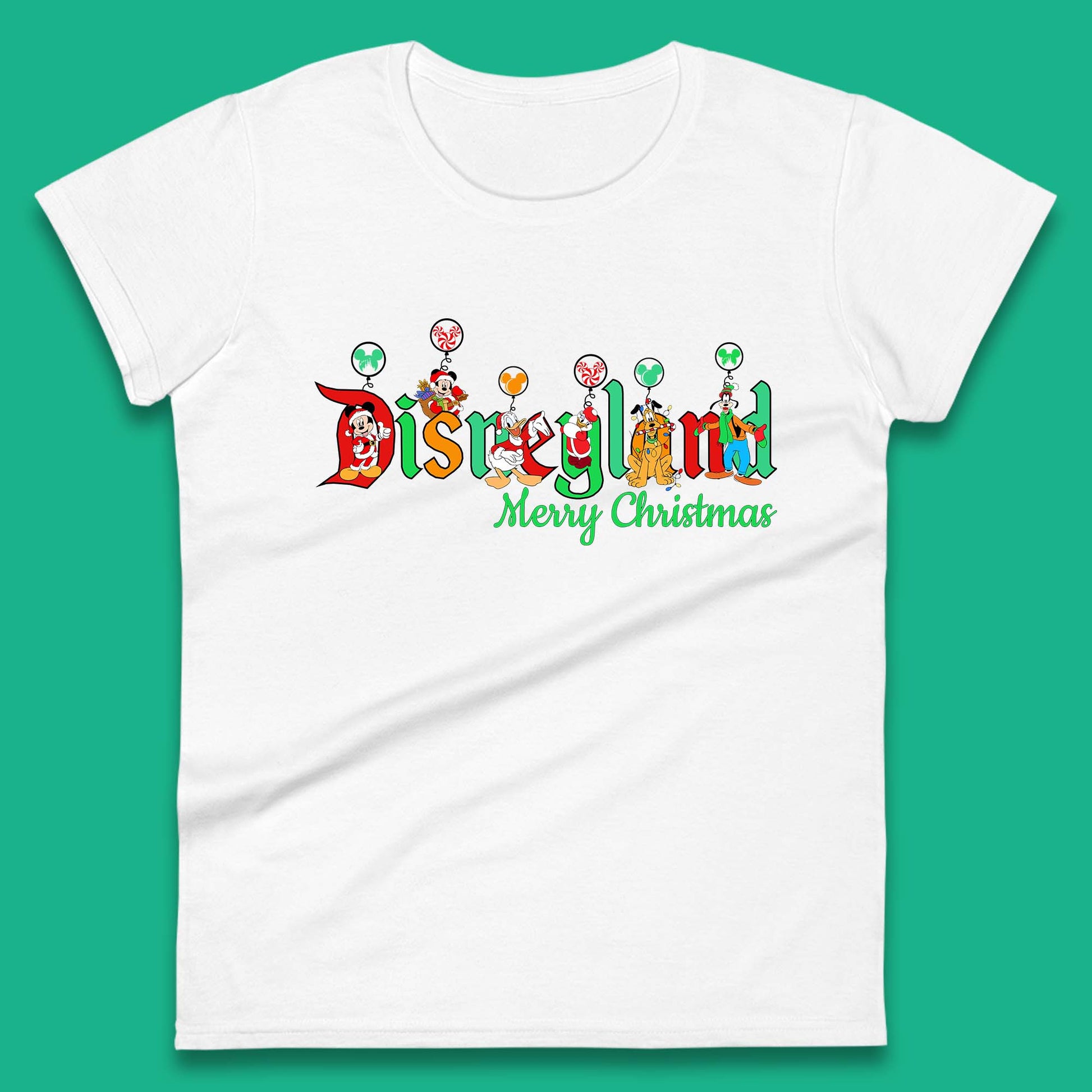 disneyland merry christmas disney mickey and friends womens t shirt