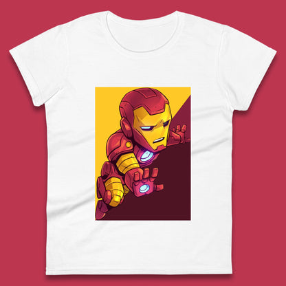 Flying Chibi Iron Man Superhero Marvel Avengers Comic Book Character Iron-Man Marvel Comics Womens Tee Top