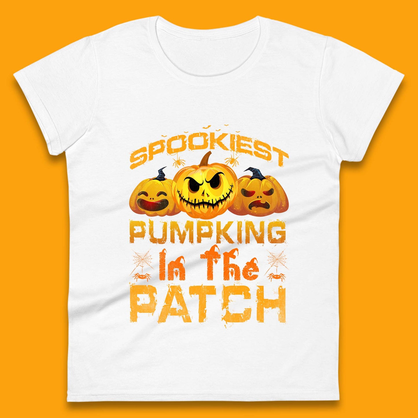 Spookiest Pumpkin In The Patch Spooky Season Happy Halloween Womens Tee Top