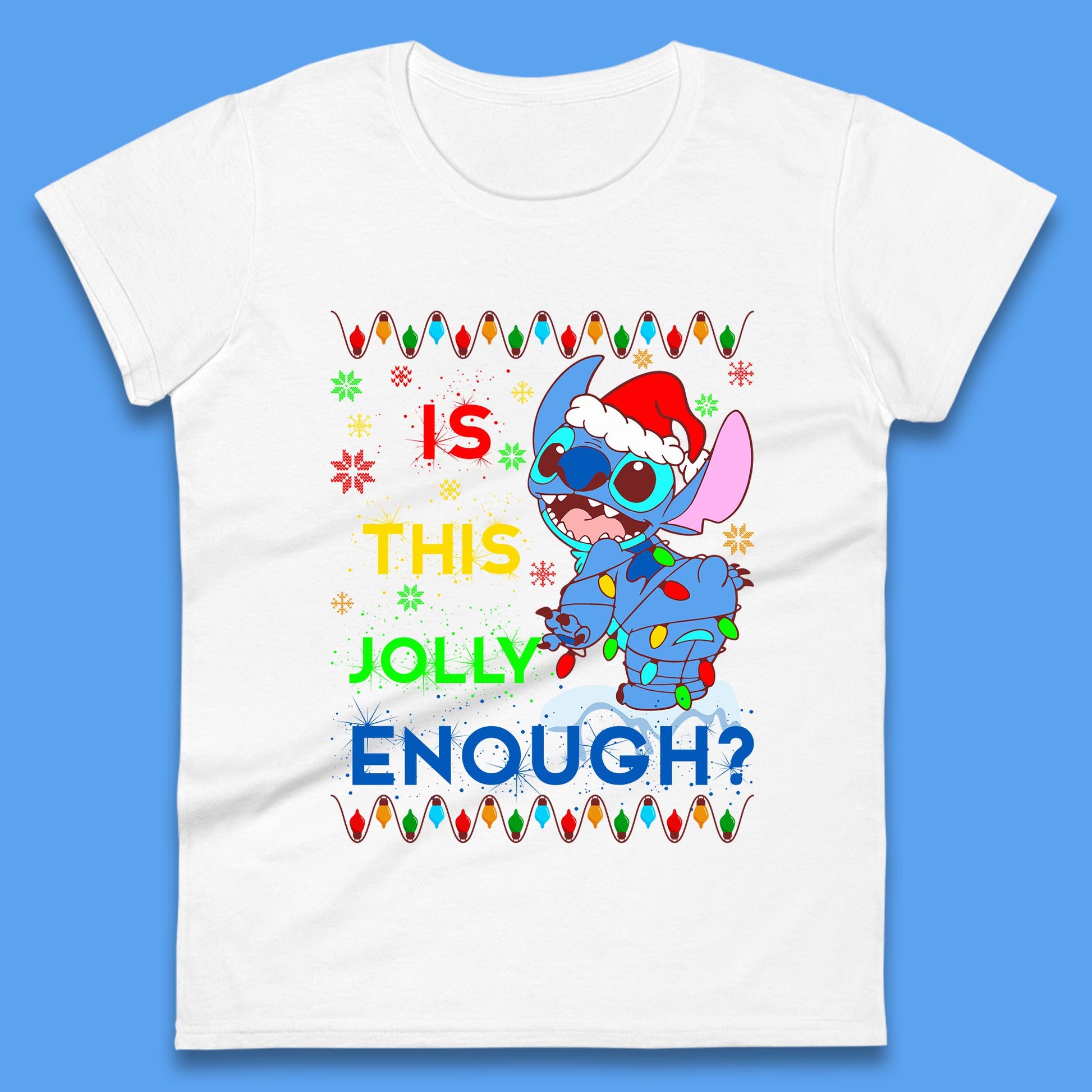 christmas stitch is this jolly enough womens t shirt