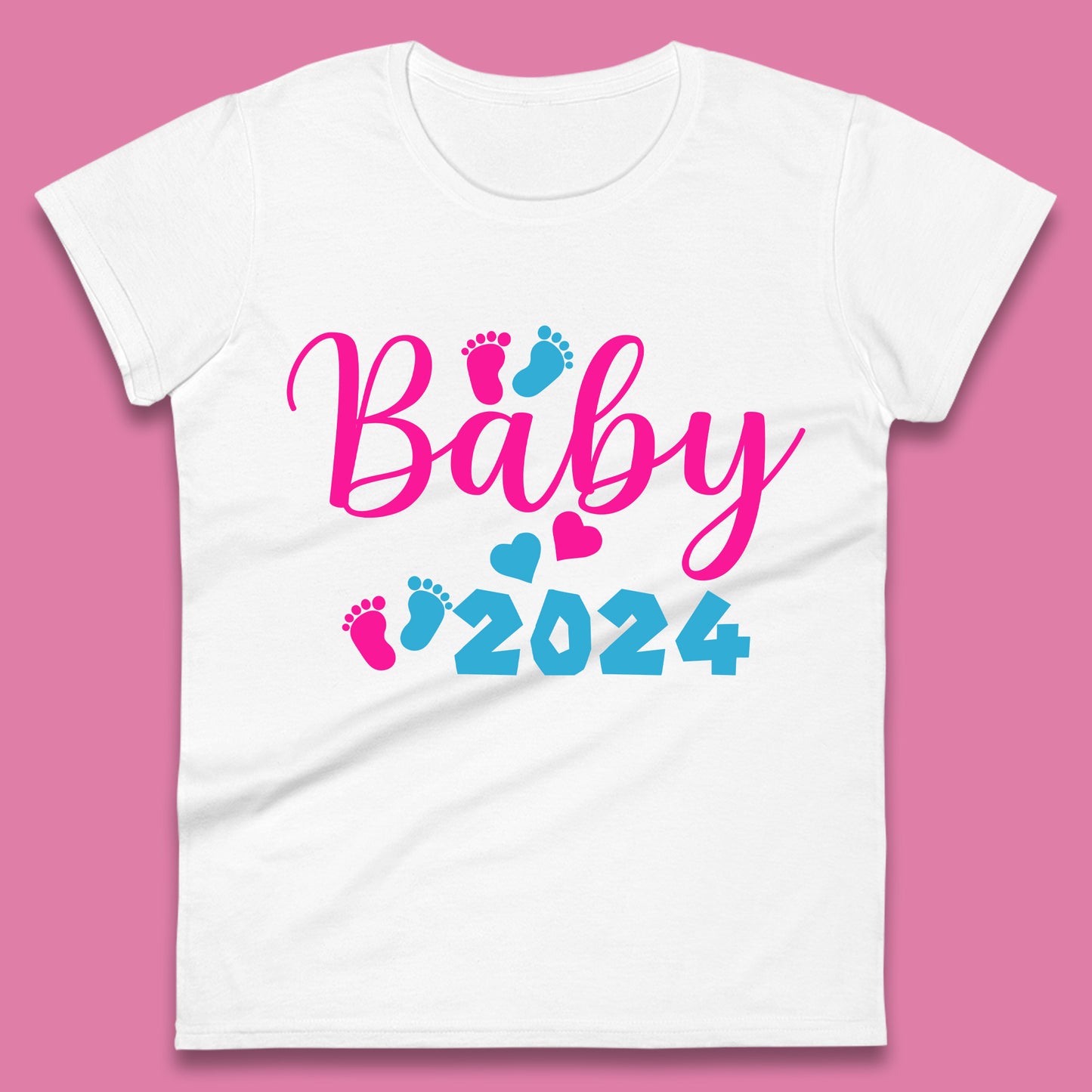 Baby 2024 Pregnancy Announcement Womens T-Shirt