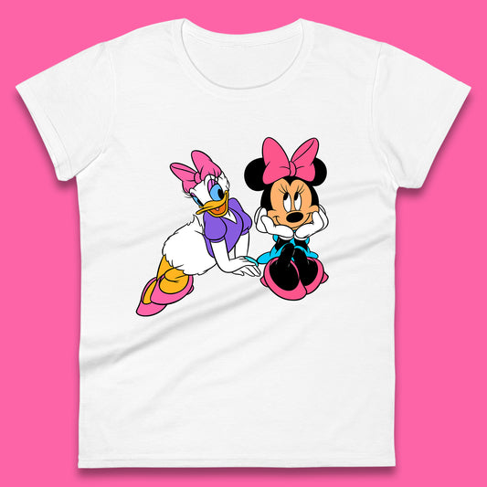 Cute Disney Minnie Mouse and Daffy Duck Best Friends Magic Kingdom Holiday Disney Best Friends Cartoon Character Disneyland Vacation Trip Womens Tee Top