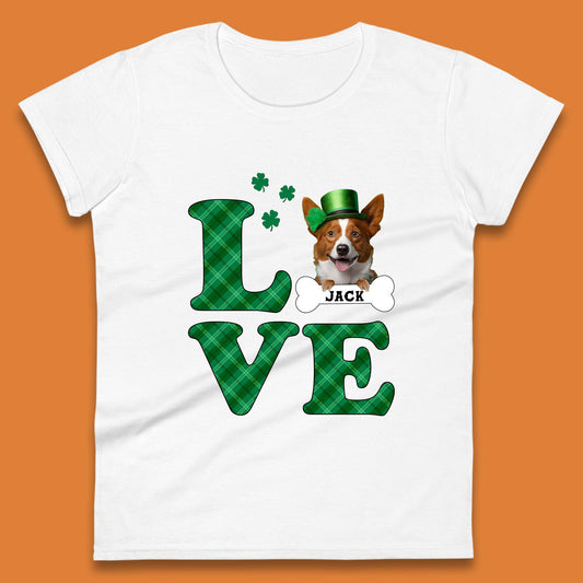 Personalised Love St. Patrick's Dog Womens T-Shirt