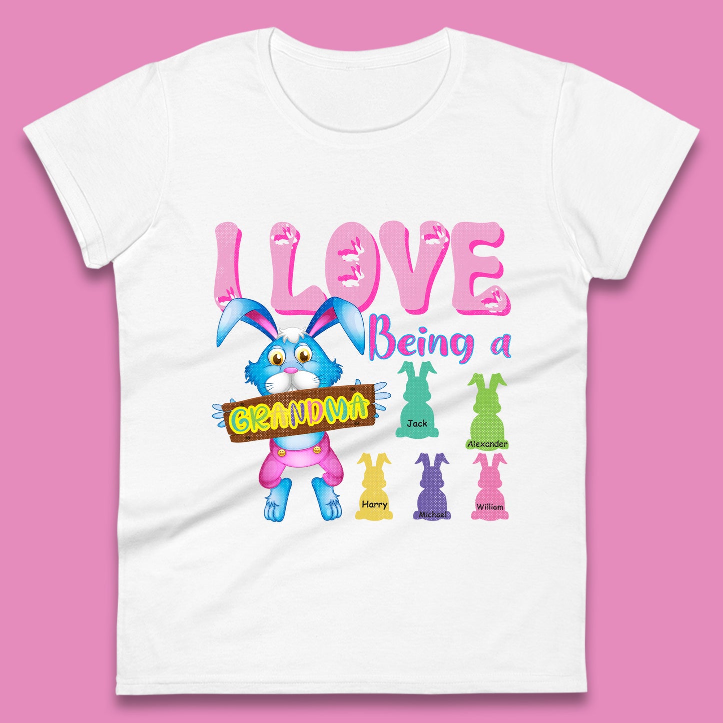 Personalised I Love Being A Grandma Womens T-Shirt