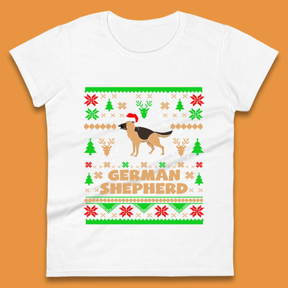 German Shepherd Dog Christmas Womens T-Shirt