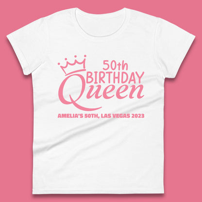 Personalised Birthday Queen Custom Birthday Year Your Name City And Year Birthday Party Womens Tee Top