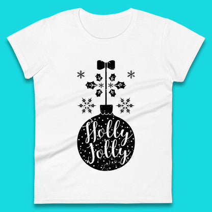 holly jolly christmas womens t shirt