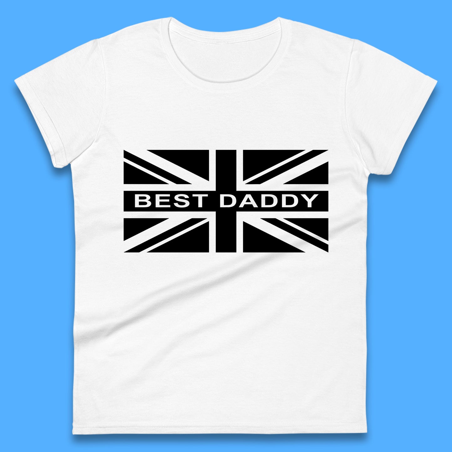 Best Daddy Vintage Union Jack Great Britain United Kingdom England Flag Patriotic Dad Father's Day Womens Tee Top