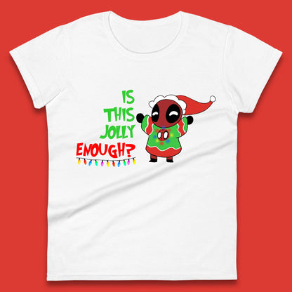 Jolly Enough Deadpool Christmas Womens T-Shirt