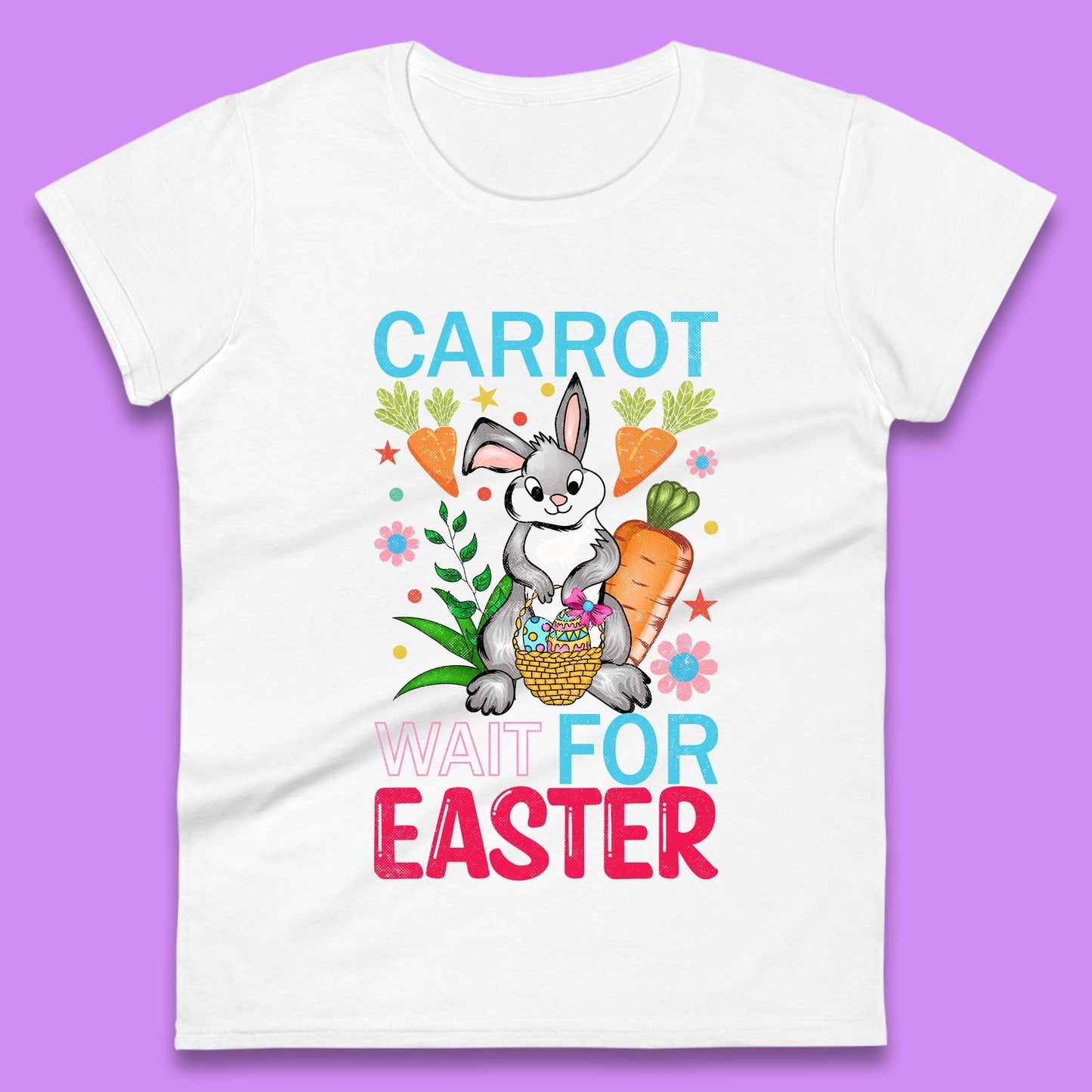 Carrot Wait For Easter Womens T-Shirt