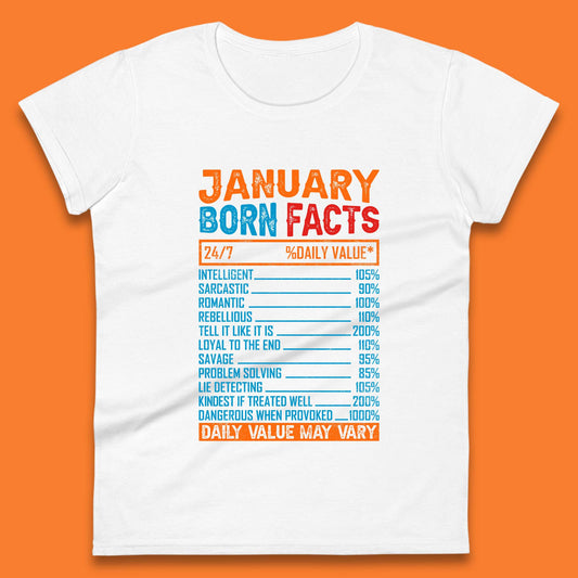 January Born Facts Womens T-Shirt