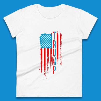 Trump's America USA Flag Patriotic Donald Trump Pro America Election 2024 Womens Tee Top