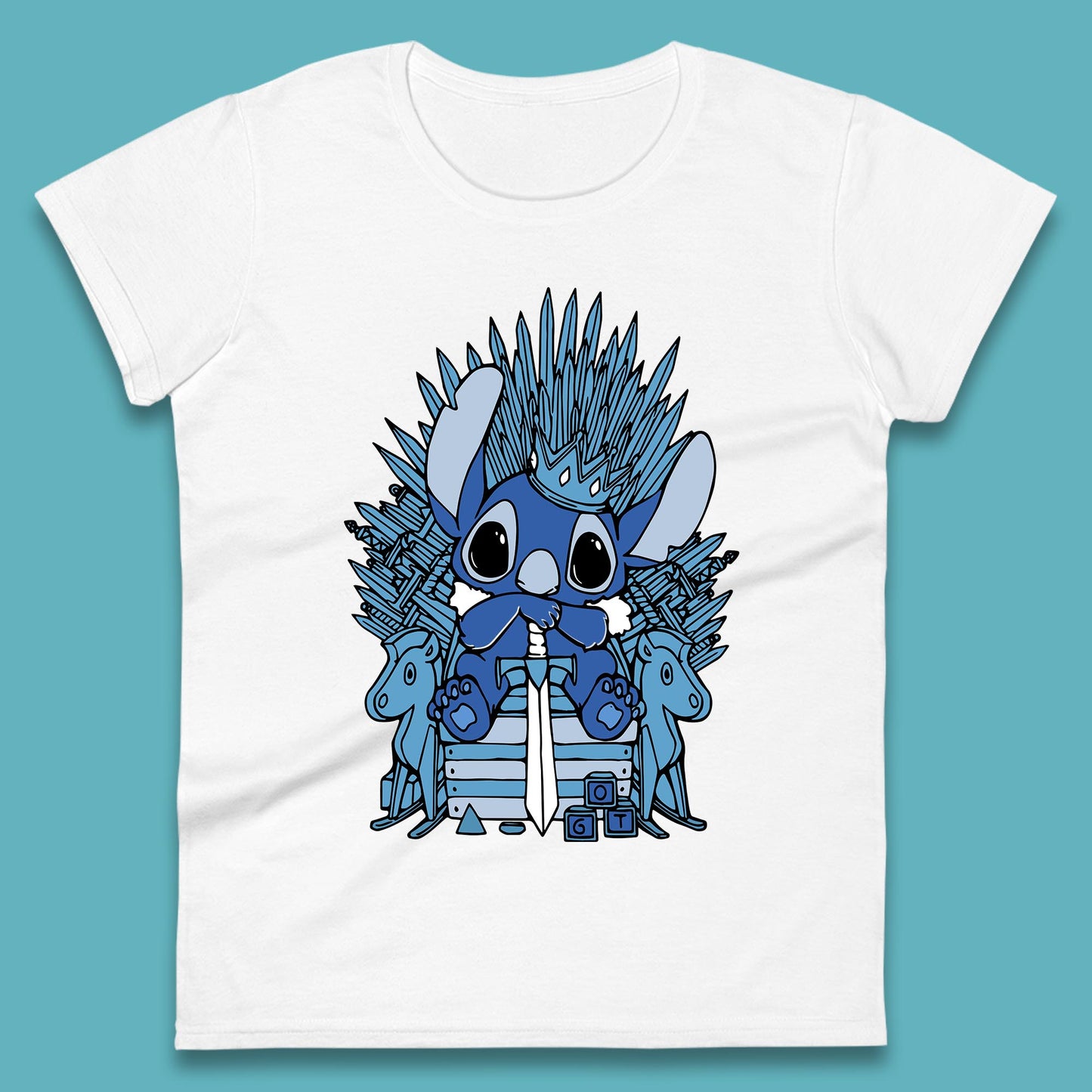 Disney Stitch Game Of Thrones Movie Parody The Throne Lilo And Stitch Womens Tee Top