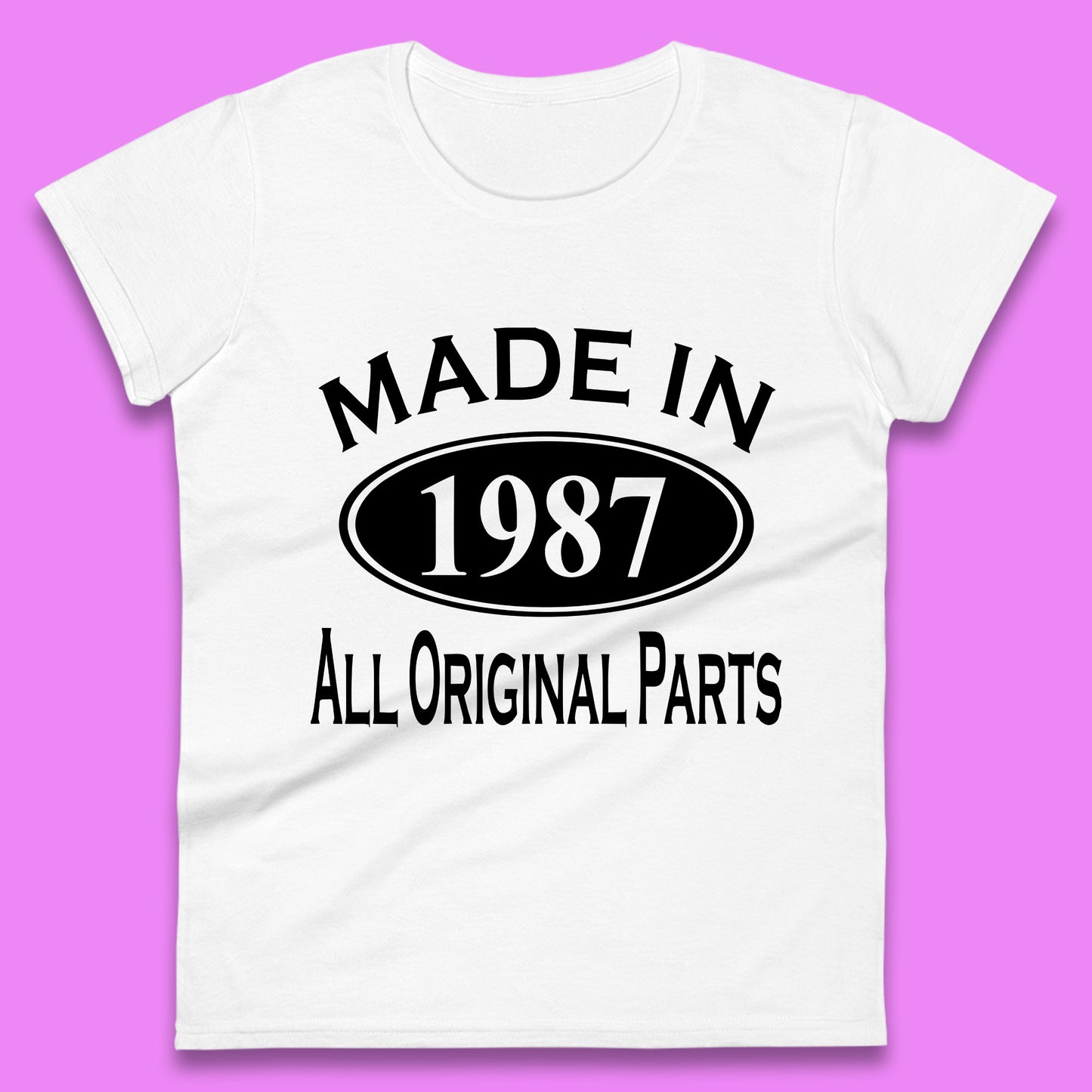 Made In 1987 All Original Parts Vintage Retro 36th Birthday Funny 36 Years Old Birthday Gift Womens Tee Top