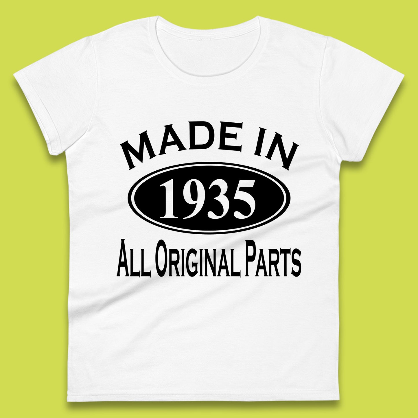 Made In 1935 All Original Parts Vintage Retro 88th Birthday Funny 88 Years Old Birthday Gift Womens Tee Top