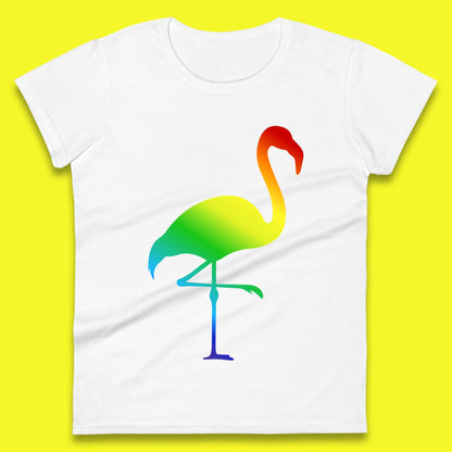 Rainbow Flamingo LGBTQ Gay Rights Pride Parade LGBT Flamingo Lovers Womens Tee Top