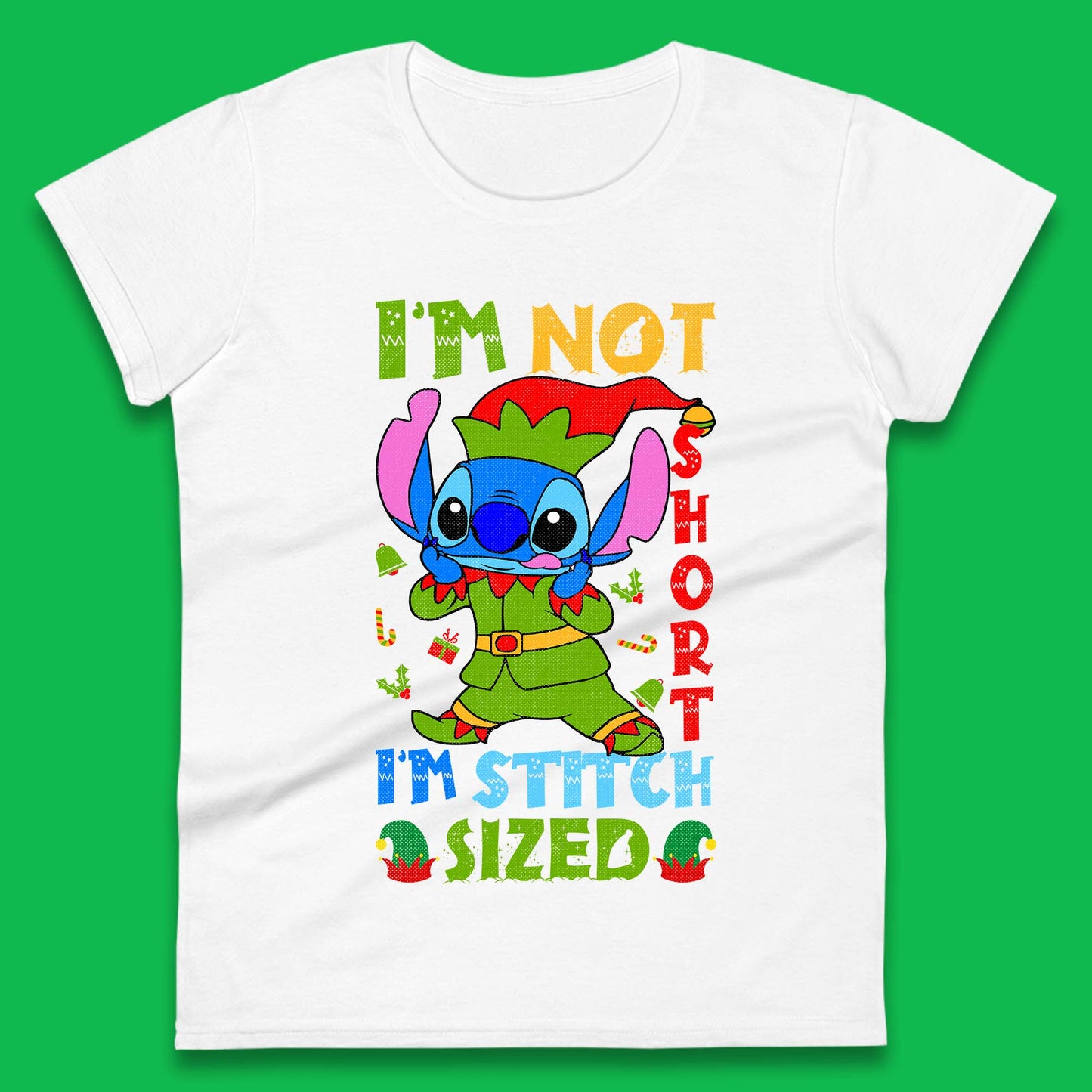 Elf Stitch Christmas Womens T-Shirt