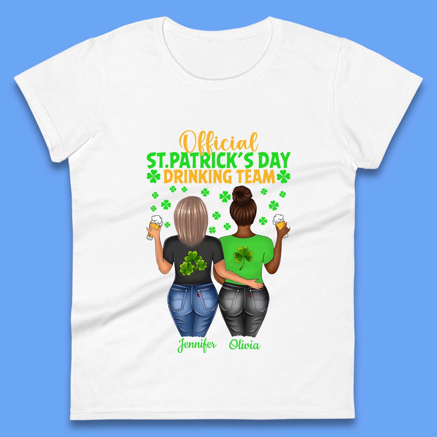 Personalised St. Patrick's Day Drinking Team Womens T-Shirt