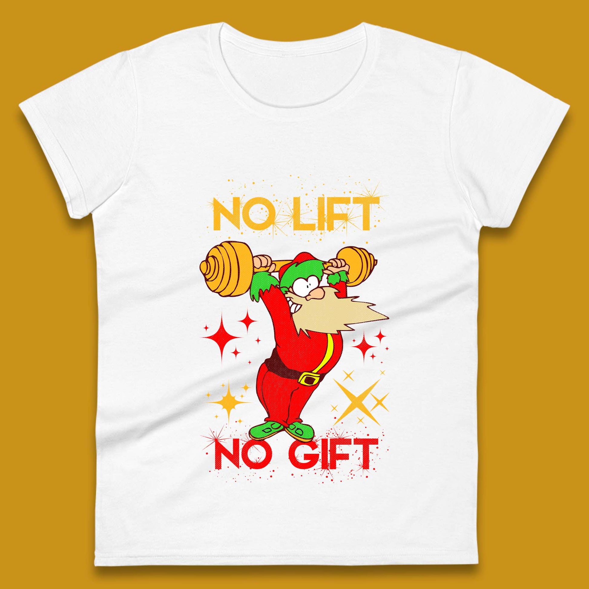 santa workout christmas womens t shirt