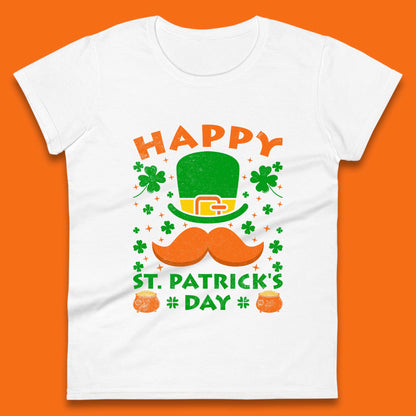 Leprechaun Hat & Ginger Mustache Womens T-Shirt