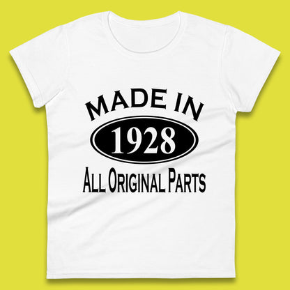 Made In 1928 All Original Parts Vintage Retro 95th Birthday Funny 95 Years Old Birthday Gift Womens Tee Top