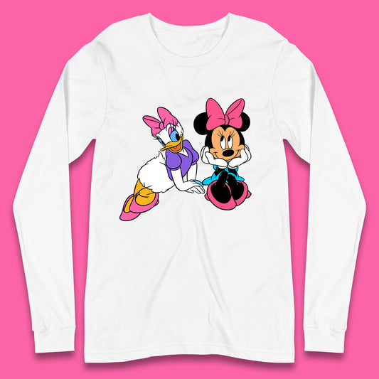 Cute Disney Minnie Mouse and Daffy Duck Best Friends Magic Kingdom Holiday Disney Best Friends Cartoon Character Disneyland Vacation Trip Long Sleeve T Shirt