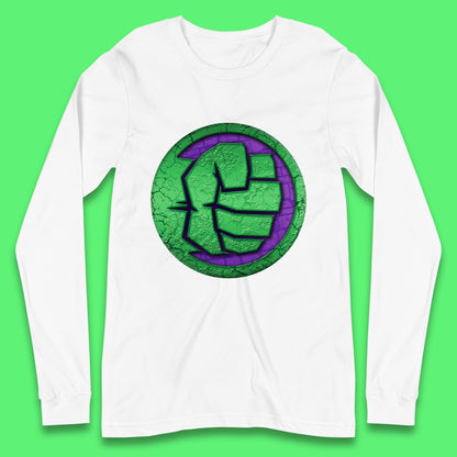 Marvels Avengers The Incredible Hulk Smash Fist Circle Logo Hulk Giant Man Hulk Superhero Movies Long Sleeve T Shirt