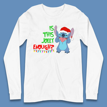 Jolly Enough Stitch Christmas Long Sleeve T-Shirt