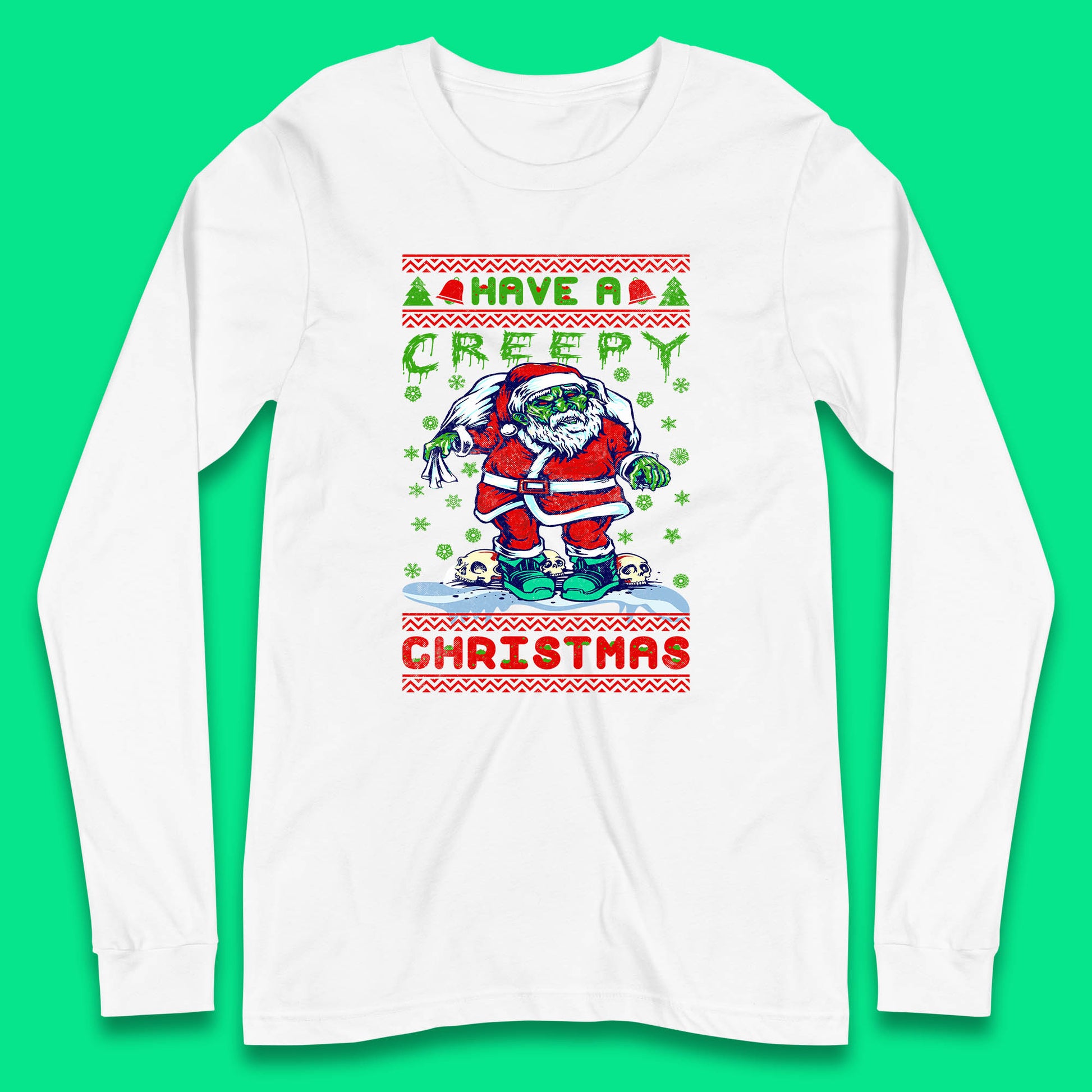 zombie santa claus long sleeve top