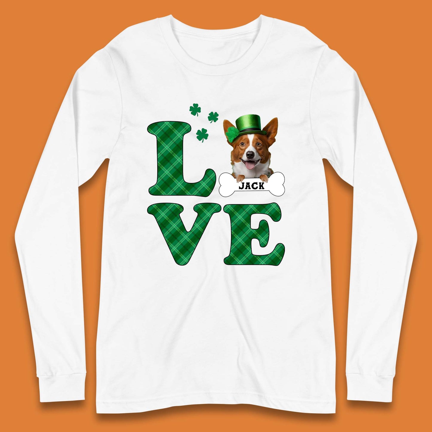 Personalised Love St. Patrick's Dog Long Sleeve T-Shirt