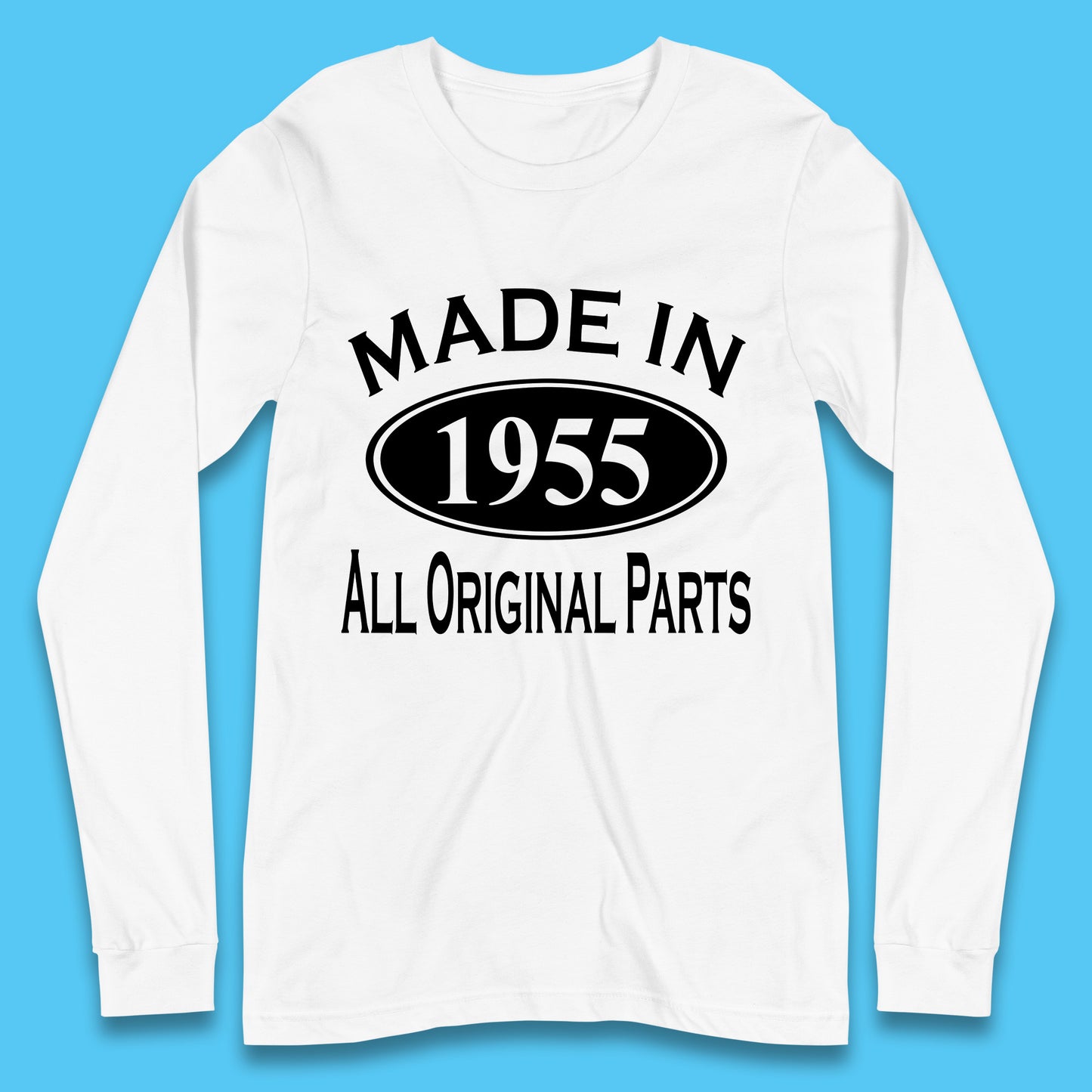 Made In 1955 All Original Parts Vintage Retro 68th Birthday Funny 68 Years Old Birthday Gift Long Sleeve T Shirt