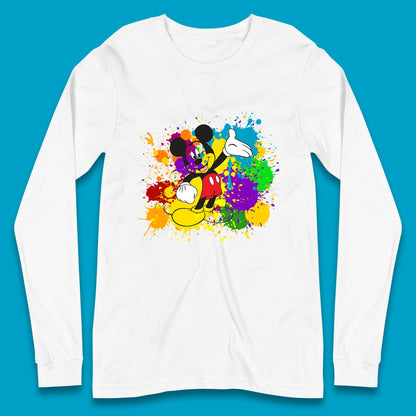 Abstract Paint Splashing On Disney Mickey Mouse Disneyland Trip Long Sleeve T Shirt