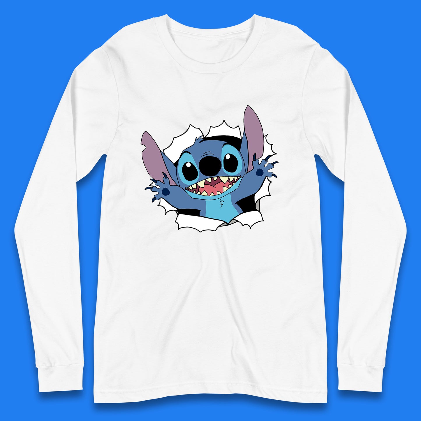 Disney Lilo And Stitch Hello Cartoon Character Ohana Stitch Lover Disneyland Vacation Trip Disney World Long Sleeve T Shirt