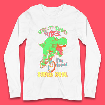 Dinosaur Riding Bicycle Long Sleeve T-Shirt