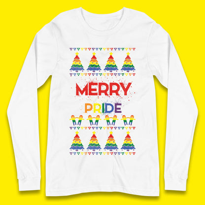 Merry Pride Christmas Trees Long Sleeve T-Shirt