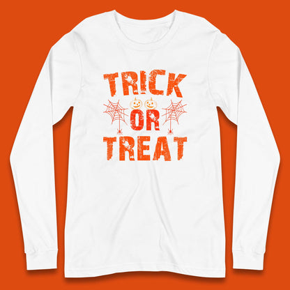 Trick Or Treat Happy Halloween Horror Scary Spooky Season Vibes Long Sleeve T Shirt