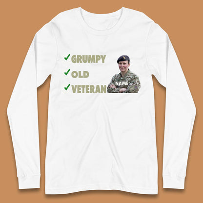 Personalised Grumpy Old Veteran Long Sleeve T-Shirt