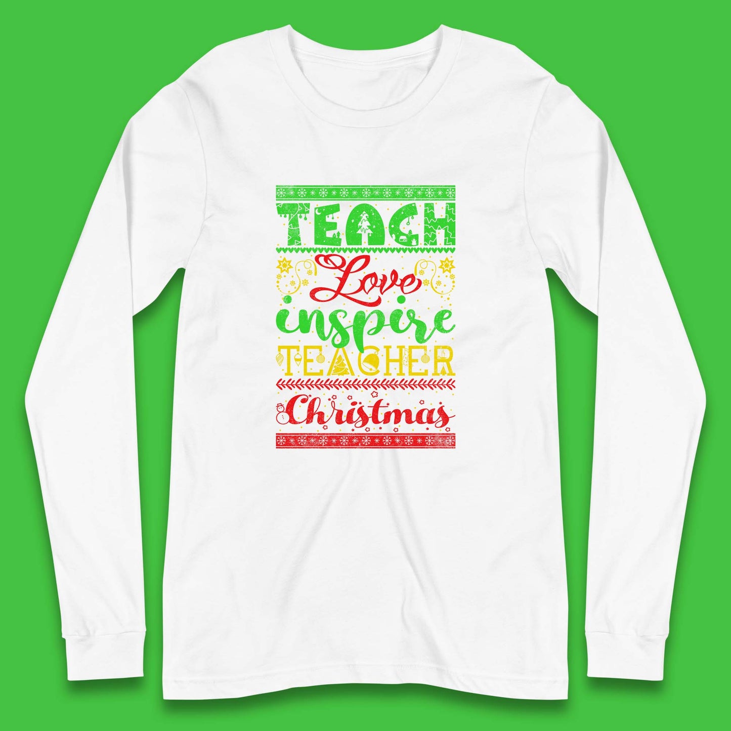 teach love inspire teacher christmas t shirt