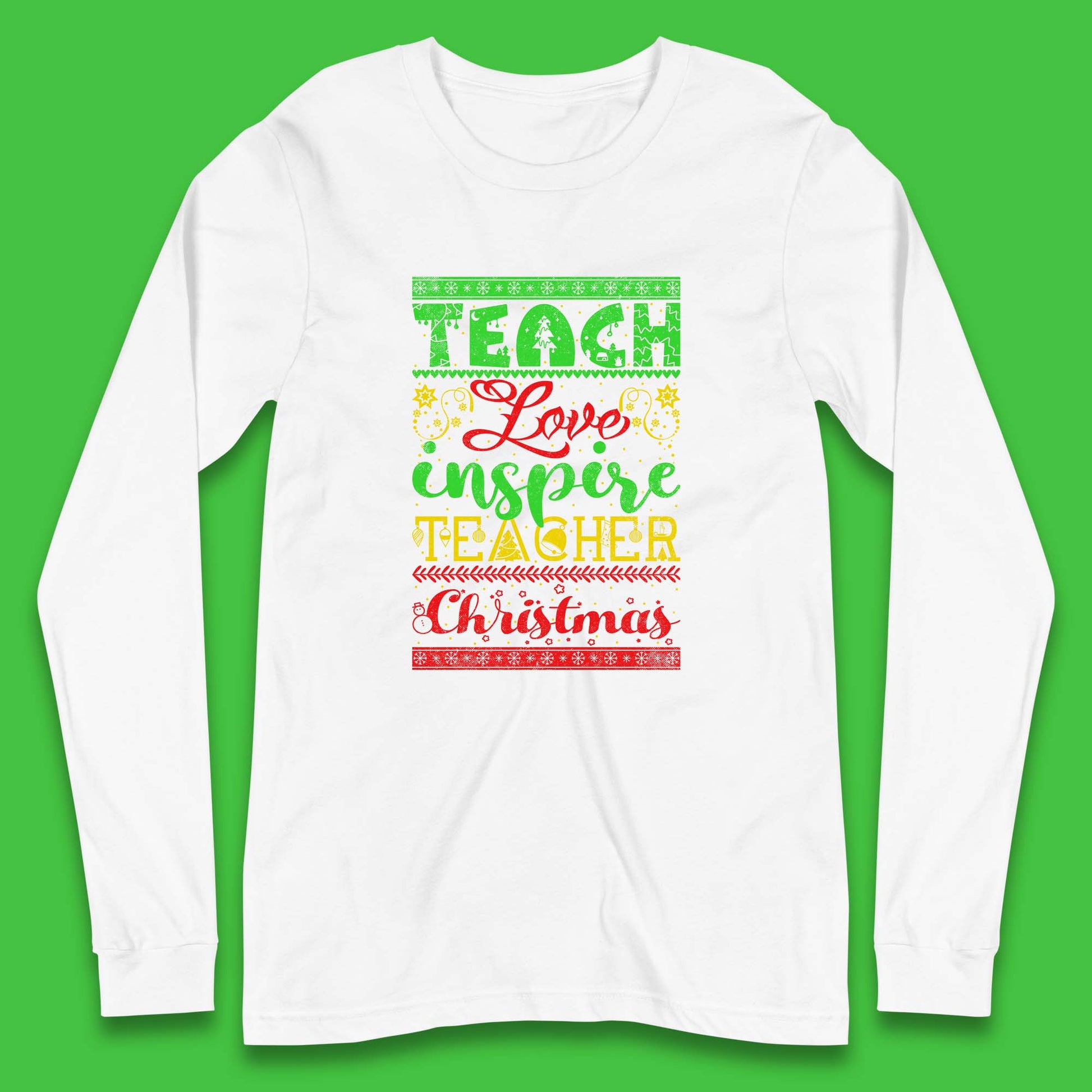 teach love inspire teacher christmas t shirt