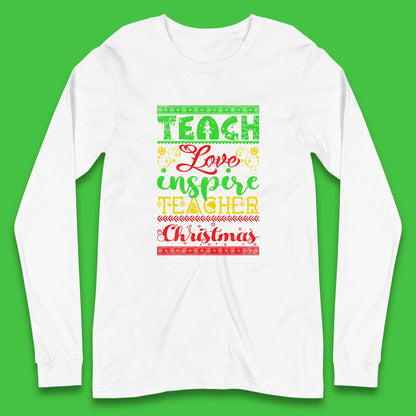 teach love inspire teacher christmas t shirt